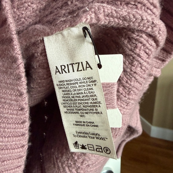 Aritzia Sunday Best Dusty Purple Cable Knit Sweater - Picture 3 of 3